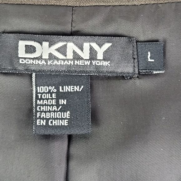 DKNY Donna Karan Y2K 100% Linen Boxy Oversize Top/Blazer - Picture 3 of 9